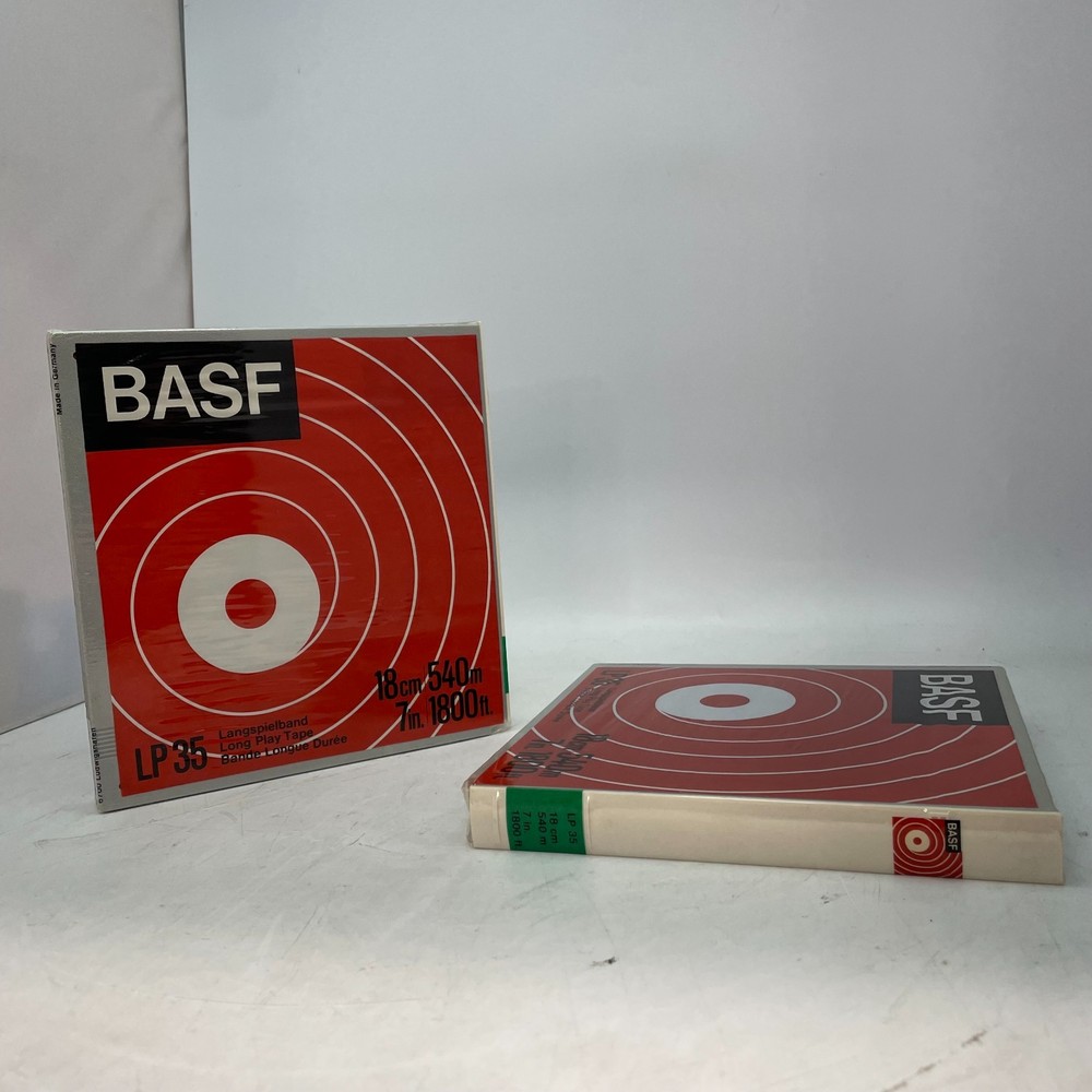 Lot of 2 BASF LP35 7in. 1800ft Reel-to-Reel Tapes SEALED MINT NEVER USED
