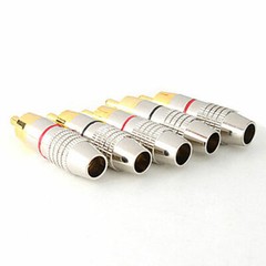 20pcs (10 pair ) RCA Male Plug Solder Free Gold Audio Video Adapter Connector