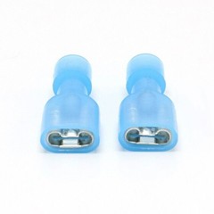 150PCS Blue Female 1/4″ Spade Terminals Insulated Crimp AWG 16-14 Wire Connector