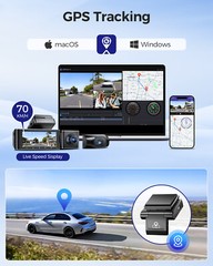 4K+1080P+2.5K 3Channel Dashcam for Car WiFi GPS 24H Parking Mode Fatigue Remind