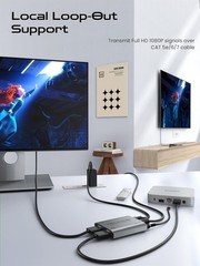 ByteWave HDMI Extender 1080P@60Hz, HDMI Over Ethernet Cable Cat5e/6/7 up to 50m/