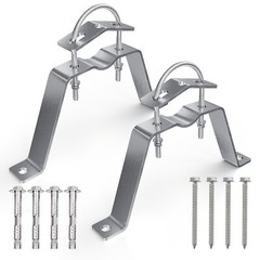 1-Pair SS304 Antenna Mount Double Wall Mount Antenna Mast Clamp V Jaw Bracket