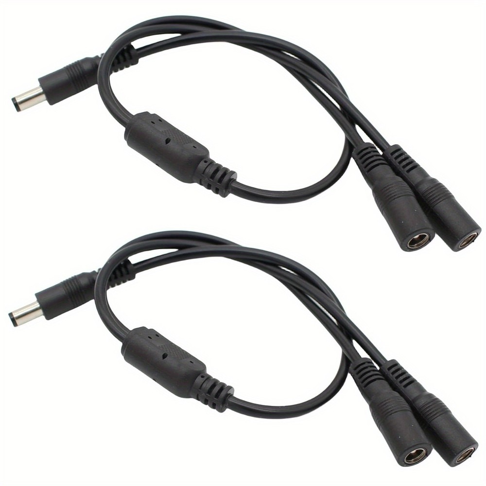 DC Splitter 1 Male 2 Female Plug, 5.5 x 2.1mm DC Power Extension Adapter Cable