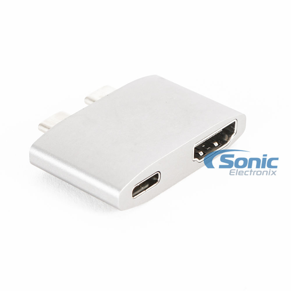 Cordless Dual Type-C to HDMI Adapter 4K USB-C Hub with Charging for MacBook Pro