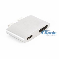 Cordless Dual Type-C to HDMI Adapter 4K USB-C Hub with Charging for MacBook Pro