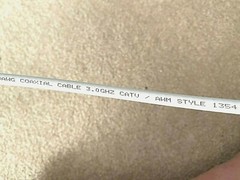 RG6 QUAD SHIELD COAXIAL CABLE WHITE 3GHz 18AWG with f-TYPE COMPRESSION CONNECTOR