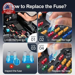 JOREST 300Pcs Car Fuse Assortment Kit, 160 Mini Blade Fuses Automotive + 90 Stan