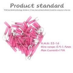 Heat Shrink Fork #10 M5 Stud Wire Spade Crimp Terminals 22-10AWG Connectors