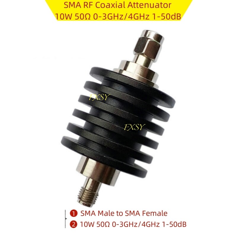 SMA RF Coaxial Attenuator 10W 50Ω 0-3GHz/4GHz 1/2/3/5/6/10/15/20/25/30/40/50dB