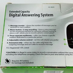 Radio Shack Extended Capacity Digital Answering System 60 Mins Answering Machine