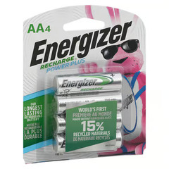 Energizer Rechargeable AA Batteries 4 Pack NiMH 1.2V Pre-Charged Long Lasting