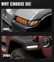Smoke Lens LED Turn Signals Lights & Side Marker For 2018-2025 Jeep Wrangler JL