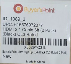 6′ 8K Ultra HDMI HDR CABLE V2.1 6FT 24K gold plated Buyer’s Point, gray or black