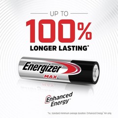 24 Pack – Energizer AA Batteries, MAX Double AA Battery Alkaline, 24 Count