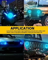 70MM Ice Blue Halo Rings Angel Eyes COB 45SMD LED DRL Fog Light 70MM-ice blue