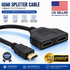 4K HDMI Cable Splitter Adapter 2.0 Converter 1 In 2 Out 1 Male to 2 Female lot