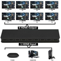 8 Port 1 In 8 Out 1×8 HDMI Splitter Audio Video 1080P Hub For HD HDTV 4K 3D DVD