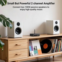 Bluetooth Audio Stereo Amplifier, 200W Dual Channel Mini Hi-Fi Stereo Receive…