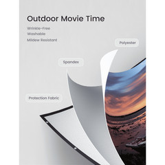 VANKYO 100” Foldable Projector Screen 16:9 HD Outdoor Home Theater 3D Movie