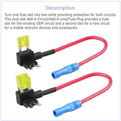 3 Pack 12V 15 Amp Car Add-Circuit Fuse TAP Adapter Kit Mini ATM APM Blade Fuse