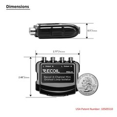 RECOIL MGLI4 Mini 4Channel RCA Stereo Ground Loop Isolator for Audio Signal