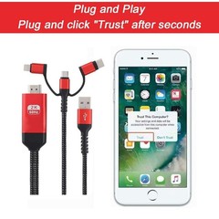 Compact 3-in-1 HDMI Cable Adapter: Type C & Micro USB for Enhanced Streaming