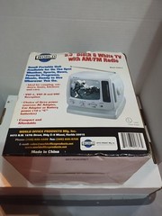 World 5.5″ Black/White Portable Mini TV AM/FM Radio 813 White AC/Car Adapter