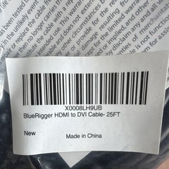 BlueRigger HDMI to DVI Cable 25FT Black/Blue Round Cable X0008LH9UB