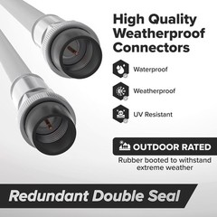 White, Booted RG6 Coaxial Cable, All Weather Proof Coax, 35 Feet (10.5 Meter)
