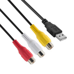USB to RCA Cable 5FT, USB 2.0 a Female to 3 RCA Female Adapter Cord AV Composite
