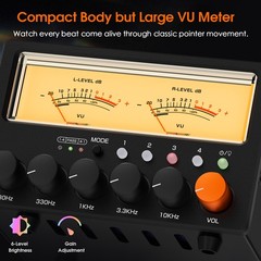 HiFi Audio Switcher 1-IN-4-OUT Splitter 5-Band EQ Preamp Equalizer w/VU Meter