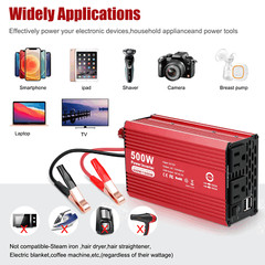 Car Vehicle Power Inverter 1000W Peak DC 12V to AC 110V 120V Converter 2 AC USB