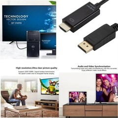 1.8M DisplayPort to HDMI Cable 4K Video Audio Adapter for PC HDTV