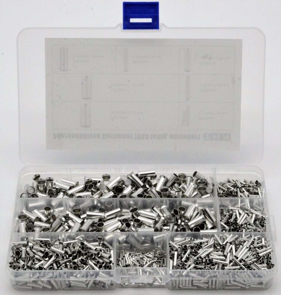 1950PCS Of Ferrules, Uninsulated, 0.5 To 10mm² In The Strand Box Assortment