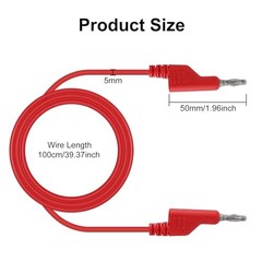 Banana to Banana Plug Test Leads Stackable 4MM Banana Plug Test Cables, 2PCS