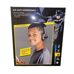 Batman DC Comics Headphones Kid Safe Adjustable Headband 3-9 yr [NEW] Sealed