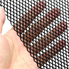 Car Grill Mesh,40 x 13 inch Universal Black Mesh,Aluminum 8x4mm Rhombus Black