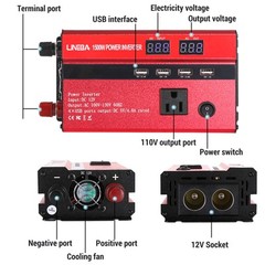 Car Truck RV Solar Power Inverter 5000W DC 12V to AC 110V Converter w/ LCD 4USB