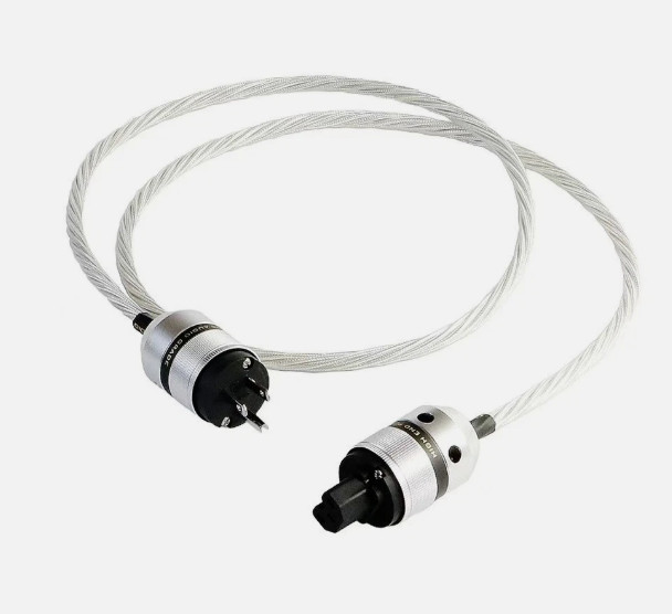 HI-End Silver Plated Braided audiophile power cable Euro & US connectors hifi