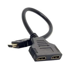 11.8″ HDMI Cable Adapter Male To Dual Female 2.0 Converter 1 in 2 out Splitter