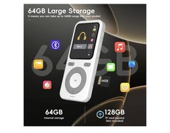 64GB MP3 Player with Bluetooth,Bluetooth Portable HiFi Lossless Sound MP3