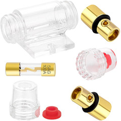 2 Packs Fuse Holders with 100A AGU/5AG Fuses, 4-8 Gauge AWG In-Line Car Amp Fuse