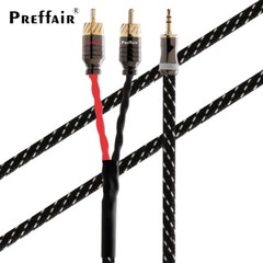 Gold Plated 3.5mm TRS Plug to 2RCA Male HIFI OFC Copper Splitter Audio Cable