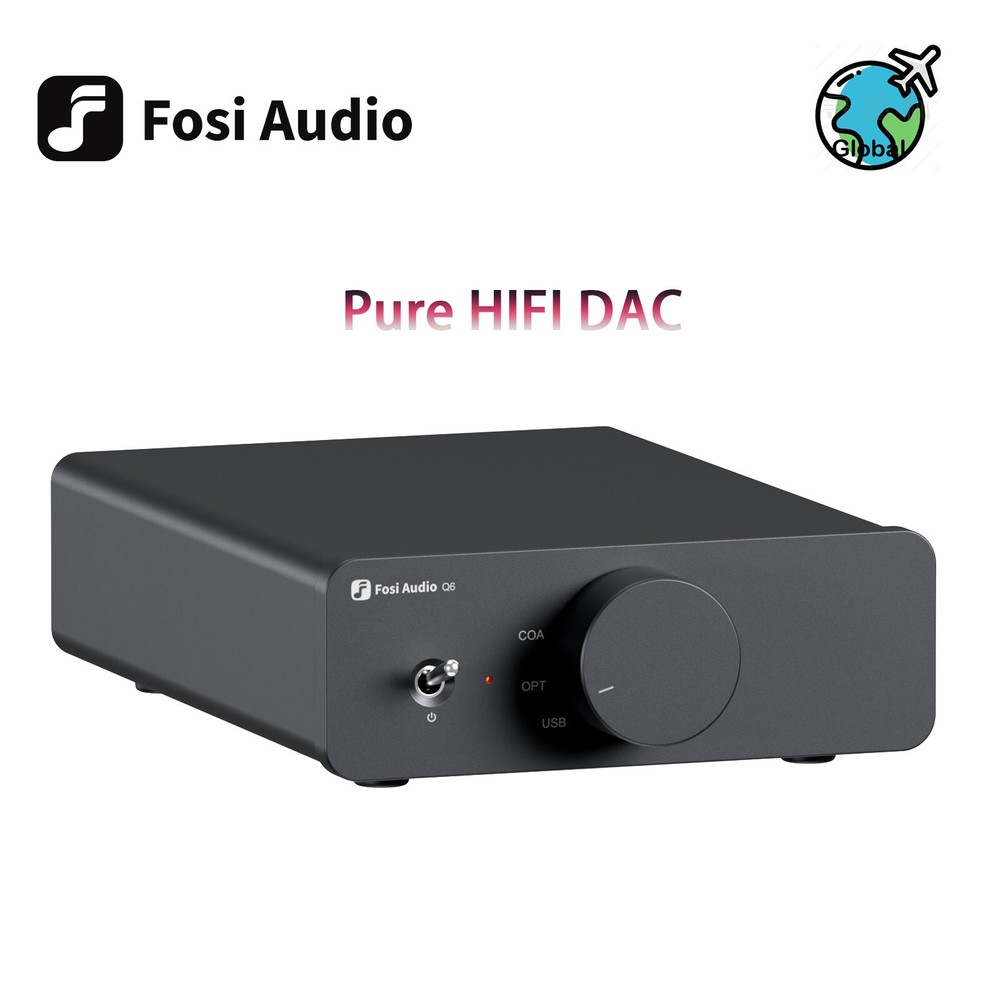 Fosi Audio Q6 Mini Headphone Amp Pure HIFI DAC Digital to Analog Audio Converter