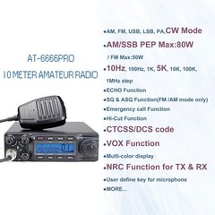 Anytone AT‑6666 PRO 10 Meter Radio 80W AM/FM/USB/LSB/CW 7‑Color LCD NRC