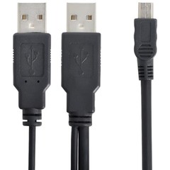 50-Pack USB 2.0 A Male to Mini USB B + USB 2.0 A Data Charge Y Split Cable 18″
