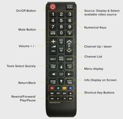 Replacement Remote Control BN59-01199F for Samsung LCD LED HDTV Smart TV