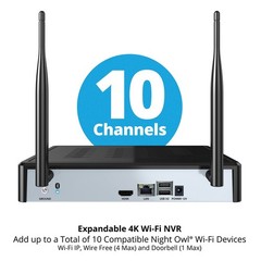 Night Owl 2-Way Audio 12 Channel 4 Camera 2K DVR Security System with 1TB Hard D