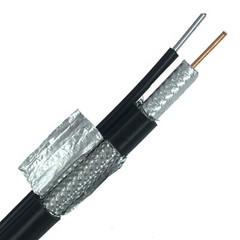 TRI SHIELD 3GHz SATELLITE AERIAL RG6 MESSENGER WIRE COAX CABLE 18AWG W/ STRAP