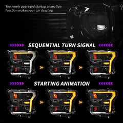 2015-2017 F150 2017-2020 Raptor Projector Headlight Pair–Compatible